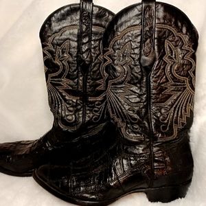 Men's Corral Cayman Caiman Skin Cowboy Western Boots Exotic Black 11D
